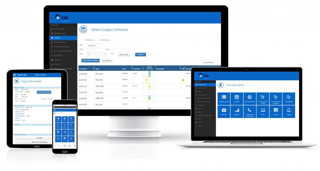 Anesthesia Management Information System on screens